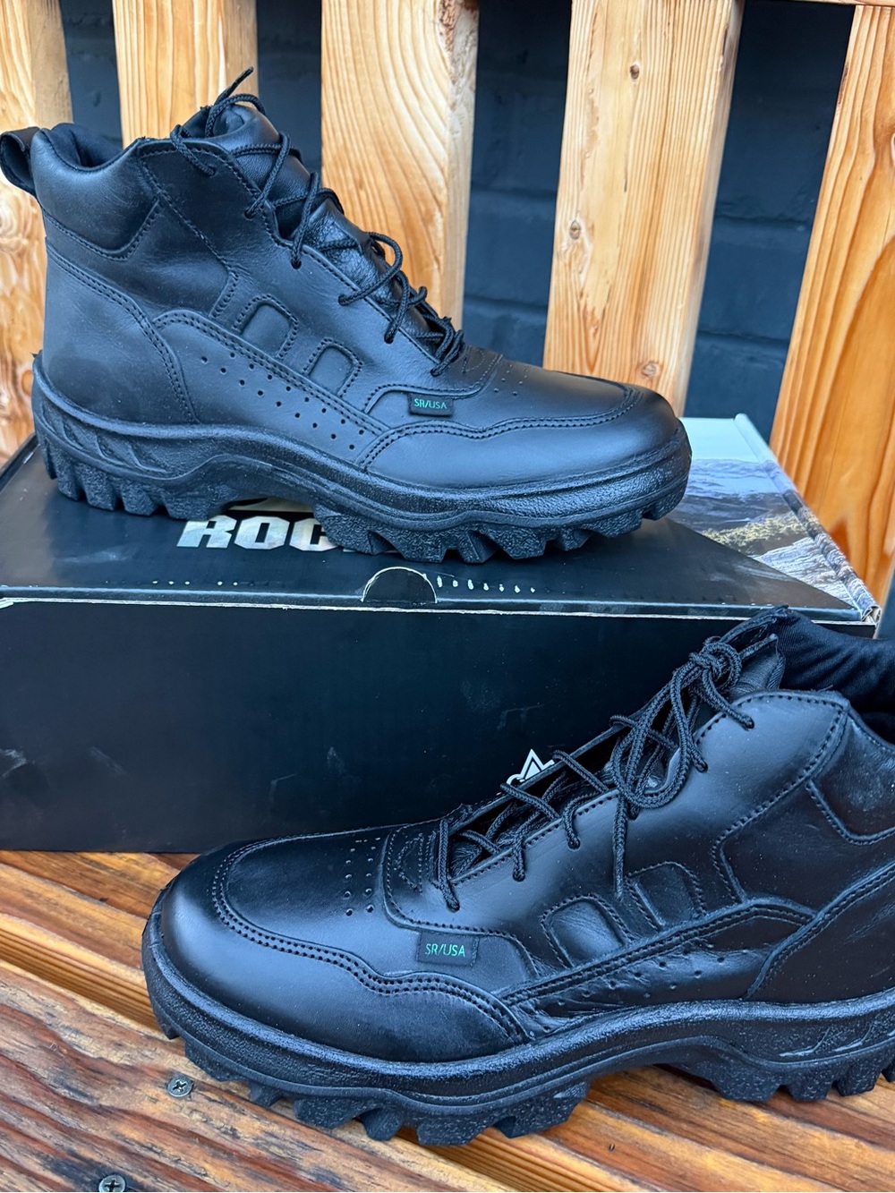 Rocky Men's Size 11Wide Black Tactical Work Boots
